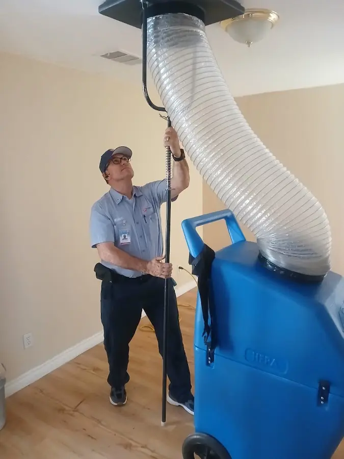 Mini Split Installation technician using HEPA equipment in Las Vegas
